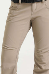 Women’s Khaki Slim Fit Waterproof Flared Hem Ski Pants